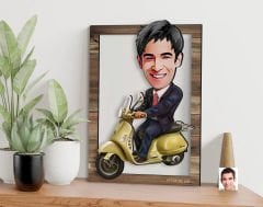 BK Gift Kişiye Özel Erkek Motorcu Karikatürlü 3D Ahşap Tablo, Sevgiliye Hediye, Arkadaşa Hediye, Yıl Dönümü Hediyesi, Doğum Günü Hediyesi-3