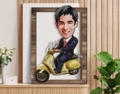 BK Gift Kişiye Özel Erkek Motorcu Karikatürlü 3D Ahşap Tablo, Sevgiliye Hediye, Arkadaşa Hediye, Yıl Dönümü Hediyesi, Doğum Günü Hediyesi-3