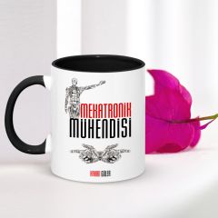 Kişiye Özel Mesleki Mekatronik Mühendisi Siyah Kupa Bardak