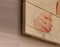 Kişiye Özel Anne Kız Karikatürlü Otantik Ahşap Palet Tablo-3