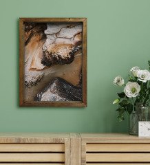 BK Gift Otel Odası Konseptli Doğal Masif Ahşap Çerçeveli Tablo 45x65cm-122