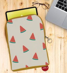 BK Gift Karpuz Tasarımlı Taşınabilir Koruyucu Tablet Kılıfı & Organizer Çanta - Sarı-1
