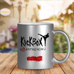 Kişiye Özel Mesleki Kick Box Antrenörü Gümüş Yaldızlı Kupa Bardak - 2