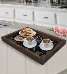 BK Gift Coffee Tasarımlı Doğal Ahşap Tepsi-4