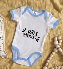 BK Kids Riv Riv Etma Tasarımlı Mavi Bebek Body Zıbın-1