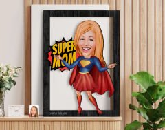 BK Gift Kişiye Özel Anneler Günü Karikatürlü 3D Ahşap Tablo, Anneye Hediye, Anneler Günü Hediyesi-11