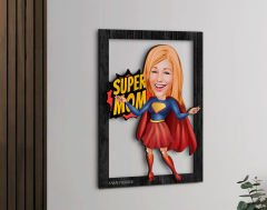 BK Gift Kişiye Özel Anneler Günü Karikatürlü 3D Ahşap Tablo, Anneye Hediye, Anneler Günü Hediyesi-11