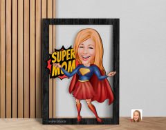 BK Gift Kişiye Özel Anneler Günü Karikatürlü 3D Ahşap Tablo, Anneye Hediye, Anneler Günü Hediyesi-11