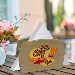 Kişiye Özel Little Chef Tasarımlı Lüks Ahşap Peçetelik-2