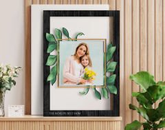 BK Gift Kişiye Özel Anneler Günü Fotoğraflı 3D Ahşap Tablo, Anneye Hediye, Anneler Günü Hediyesi-1