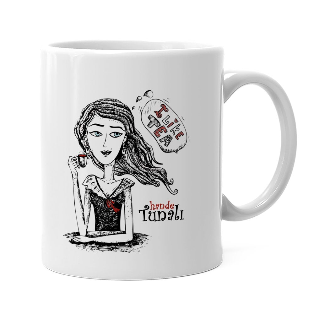 Kişiye Özel I Like Tea Beyaz Kupa Bardak - 1