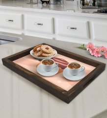 BK Gift Cupcake Tasarımlı Doğal Ahşap Tepsi-1