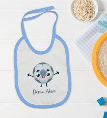 BK Kids Kişiye Özel Mavi Bebek Mama Önlüğü - Model 198