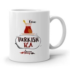 Kişiye Özel Turkish Tea Beyaz Kupa Bardak - 1