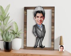 BK Gift Kişiye Özel Erkek Mühendis Karikatürlü 3D Ahşap Tablo, Sevgiliye Hediye, Arkadaşa Hediye, Yıl Dönümü Hediyesi, Doğum Günü Hediyesi-1