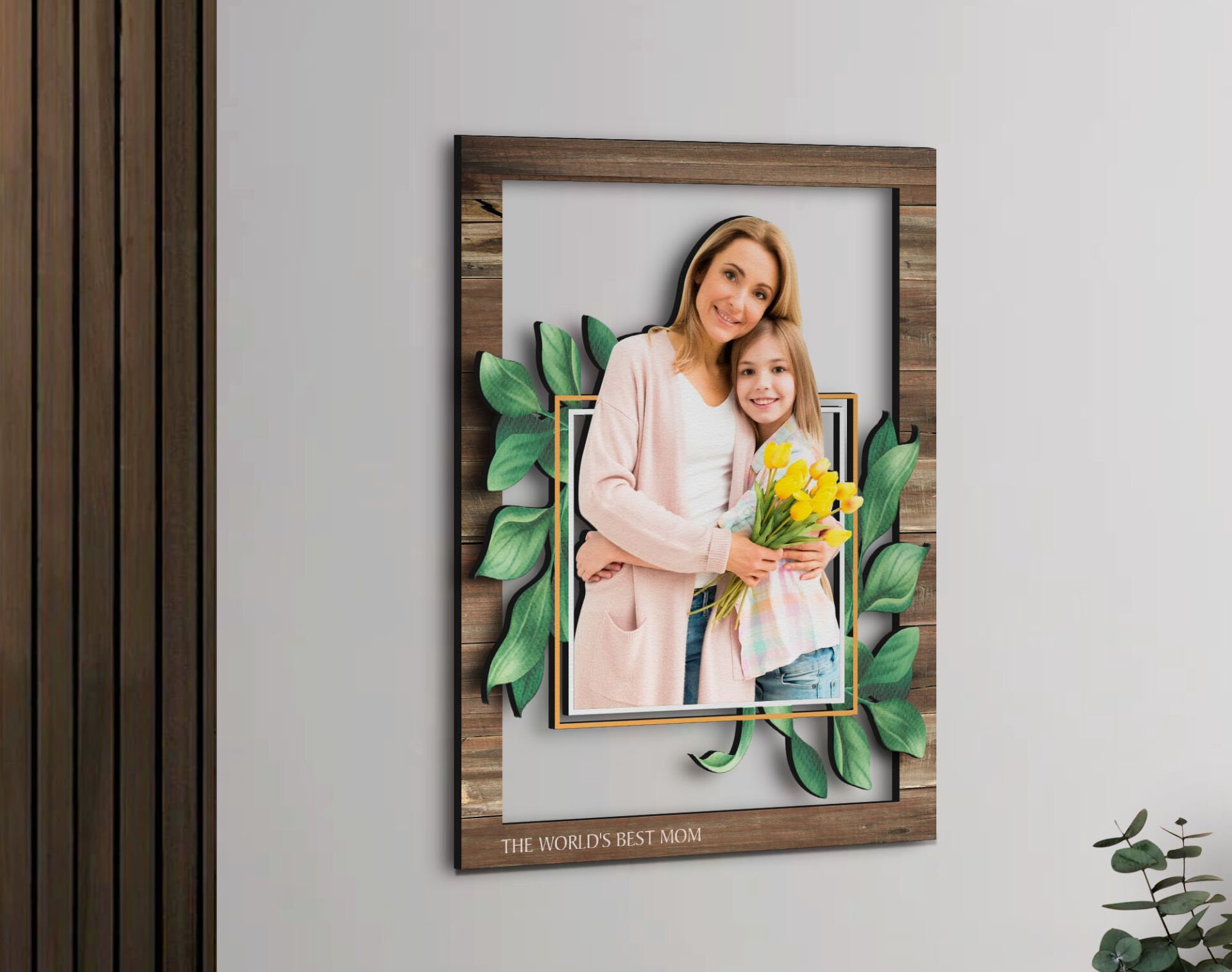 BK Gift Kişiye Özel Anneler Günü Fotoğraflı 3D Ahşap Tablo, Anneye Hediye, Anneler Günü Hediyesi-3