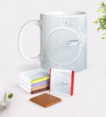 Kişiye Özel Yılbaşı Mutlu Yıllar Beyaz Kupa ve Çikolata Hediye Seti-14