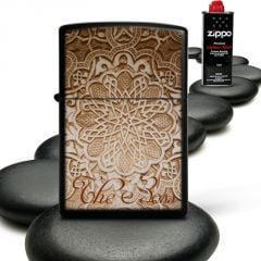 Kişiye Özel Zippo Benziniyle Çalışan Siyah Metal Çakmak (Zippo Benzin Hediyeli) 008