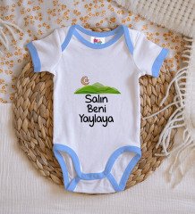 BK Kids Salın Beni Yaylaya Tasarımlı Mavi Bebek Body Zıbın-1