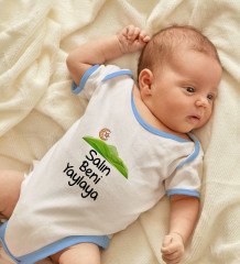 BK Kids Salın Beni Yaylaya Tasarımlı Mavi Bebek Body Zıbın-1