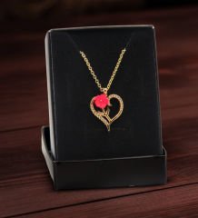 BK Gift Kişiye Özel Kupa ve Zirkon Taşlı Aşk Çiçeği Kalp Kolye-4, Sevgiliye Hediye, Doğum Günü Hediyesi, Yıl Dönümü Hediyesi