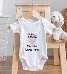 BK Kids Kişiye Özel Fotoğraflı Bebek Yastık ve Bebek Body Zıbın Hediye Seti - Model 54