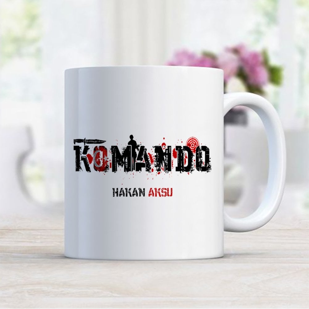Kişiye Özel Komando Beyaz Kupa Bardak - 1
