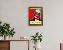 BK Home Godfather Baba Tasarımlı Doğal Masif Ahşap Çerçeveli Tablo-24
