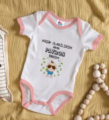 BK Kids Patron Benim Tasarımlı Pembe Bebek Body Zıbın-1