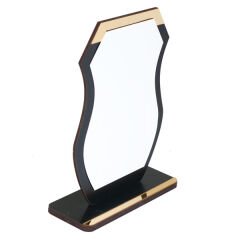 Sublimasyon Metal Baskılı Siyah Ahşap Plaket  - Beyaz Metalli