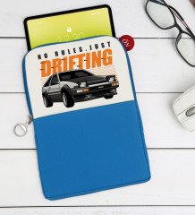 BK Gift Drifting Tasarımlı Taşınabilir Koruyucu Tablet Kılıfı & Organizer Çanta - Mavi-1