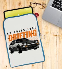 BK Gift Drifting Tasarımlı Taşınabilir Koruyucu Tablet Kılıfı & Organizer Çanta - Mavi-1