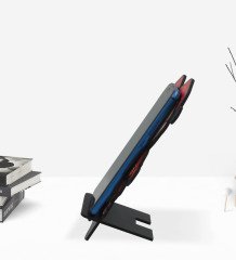 Kişiye Özel Süper Baba 2 Çocuk Karikatürlü Ahşap Biblo Telefon Standı-1