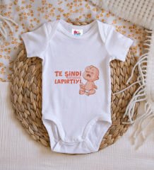 BK Kids Te Şindi Koparacam Tasarımlı Beyaz Bebek Body Zıbın-1