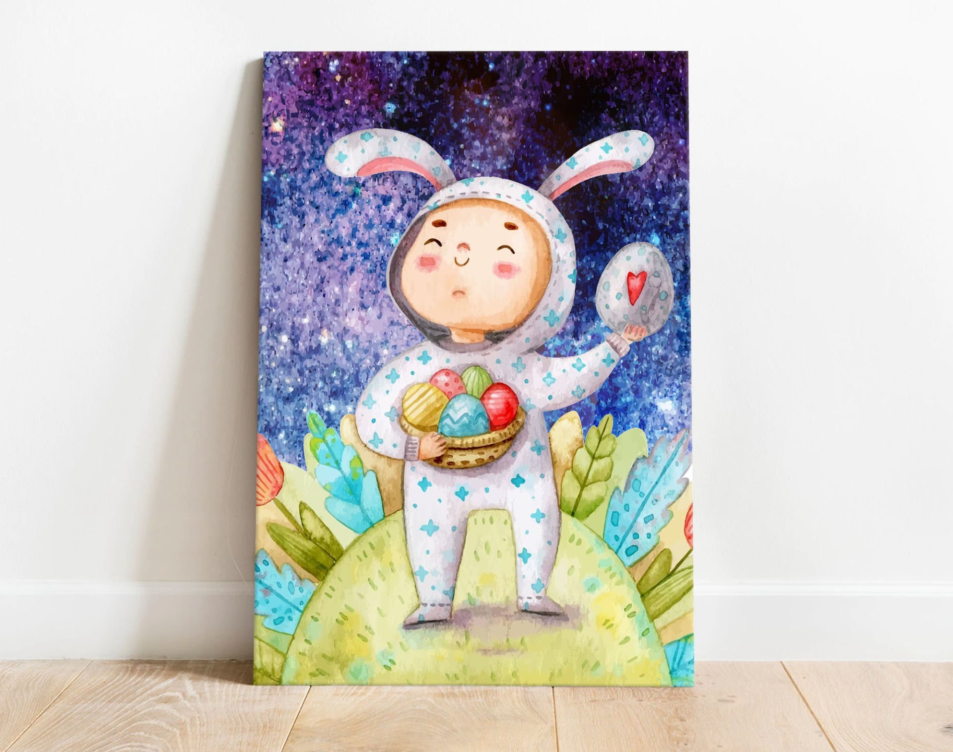 BK Gift Paskalya Tasarımlı Kanvas Tablo 70x100cm Ev Dekorasyonu, Paskalya Hediyesi, Ev Hediyesi-1