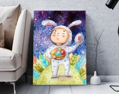 BK Gift Paskalya Tasarımlı Kanvas Tablo 70x100cm Ev Dekorasyonu, Paskalya Hediyesi, Ev Hediyesi-1