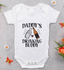 BK Kids Daddy's Drinking Buddy Tasarımlı Bebek Body Zıbın - Model 2