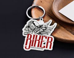 BK Gift Kişiye Özel Motorcu Temalı Ahşap Anahtarlık-11, Arkadaşa Hediye, Sevgiliye Hediye, Motorcuya Hediyeler
