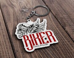 BK Gift Kişiye Özel Motorcu Temalı Ahşap Anahtarlık-11, Arkadaşa Hediye, Sevgiliye Hediye, Motorcuya Hediyeler