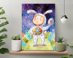 BK Gift Paskalya Tasarımlı Kanvas Tablo 50x70cm Ev Dekorasyonu, Paskalya Hediyesi, Ev Hediyesi-1