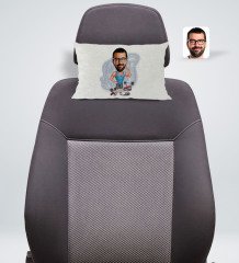 Kişiye Özel Fitnesscı Karikatürlü Dikdörtgen Araç Koltuk Yastığı-1
