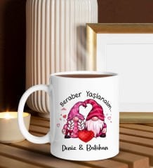 BK Gift Kişiye Özel Kupa ve Zirkon Taşlı Aşk Çiçeği Harf Kolye-3, Sevgiliye Hediye, Doğum Günü Hediyesi, Yıl Dönümü Hediyesi