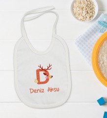 BK Kids Kişiye Özel Harfli Bebek Body Zıbın ve Mama Önlüğü Hediye Seti - Model 2