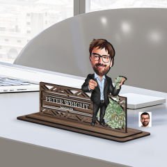BK Gift Kişiye Özel 3D Kabartma İsimli Baba Karikatürlü Ahşap Biblo-4, Babaya Hediye, Babalar Günü Hediyeleri