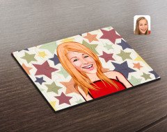 Kişiye Özel Kadın Karikatürlü Ahşap Puzzle-33