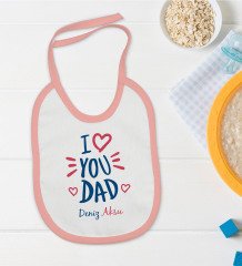 BK Kids Kişiye Özel Pembe Bebek Mama Önlüğü - Model 10
