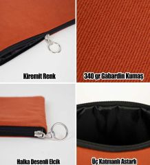 BK Gİft Yaz Temalı-4 Kırmızı Tablet Çantası 30x21cm, Ipad Çantası, Baskılı Tablet Kılıfı
