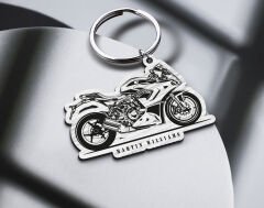 BK Gift Kişiye Özel Motorcu Temalı Ahşap Anahtarlık-13, Arkadaşa Hediye, Sevgiliye Hediye, Motorcuya Hediyeler