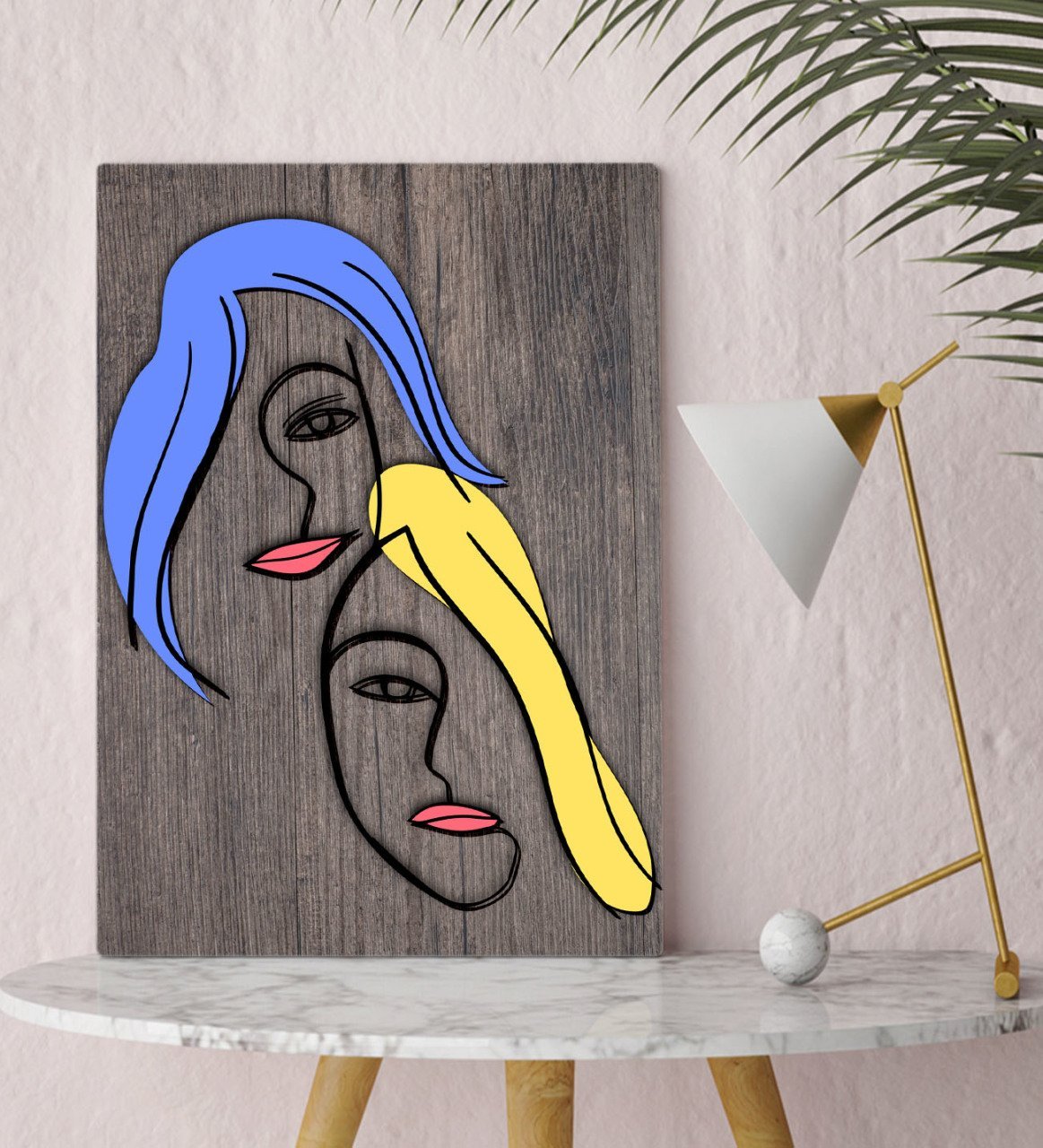 BK Home Woman Line Tasarımlı Kanvas Tablo 30x50cm-1