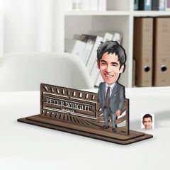 BK Gift Kişiye Özel 3D Kabartma İsimli Baba Karikatürlü Ahşap Biblo-6, Babaya Hediye, Babalar Günü Hediyeleri